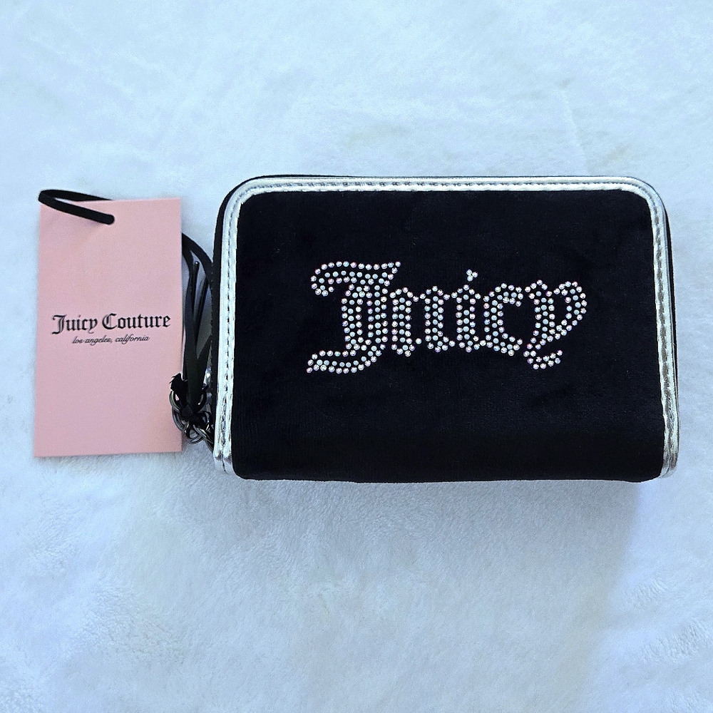 Juicy🍊 Couture "String Of Pearls" Double✌️ Medium Zip Around Wallet - NWT